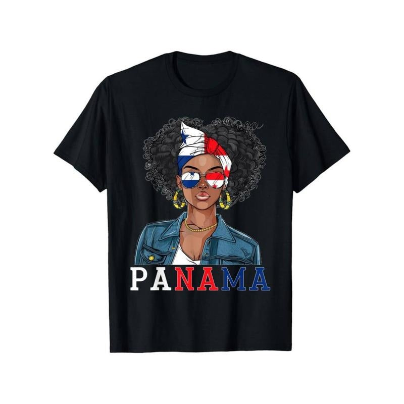 Casual T-shirt Men'S Casual Panama Flag Print T-Shirt, 100% Cotton, Round Neck, Short Sleeve Graphic Menswear Top Comfy...