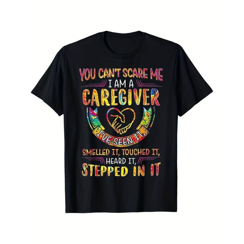 Casual T-shirt Men's "You Can't Scare Me, I Am a Caregiver" Graphic T-Shirt
