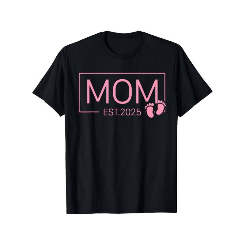 Casual T-shirt Mom Est 2025 For New Mom Mommy Wife Women Announcement T-Shirt Summer Graphic Hoodie, Sweatshirt