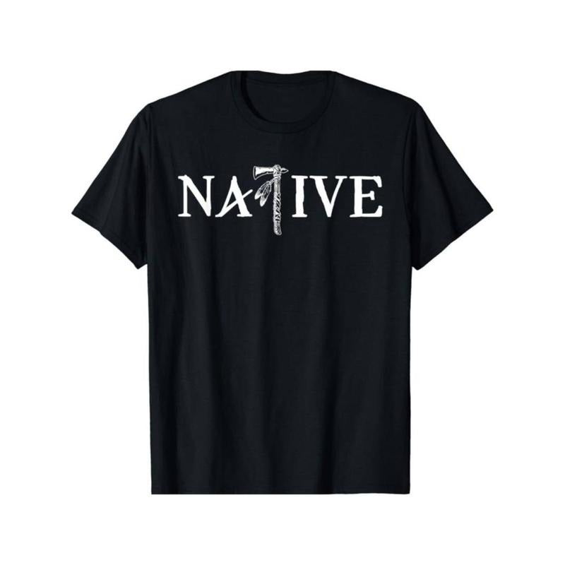Casual T-shirt Native American Indian Pride Print T-shirt, Trendy Cotton Tops Short Sleeve Graphic Graphic Tees Hoodie,...