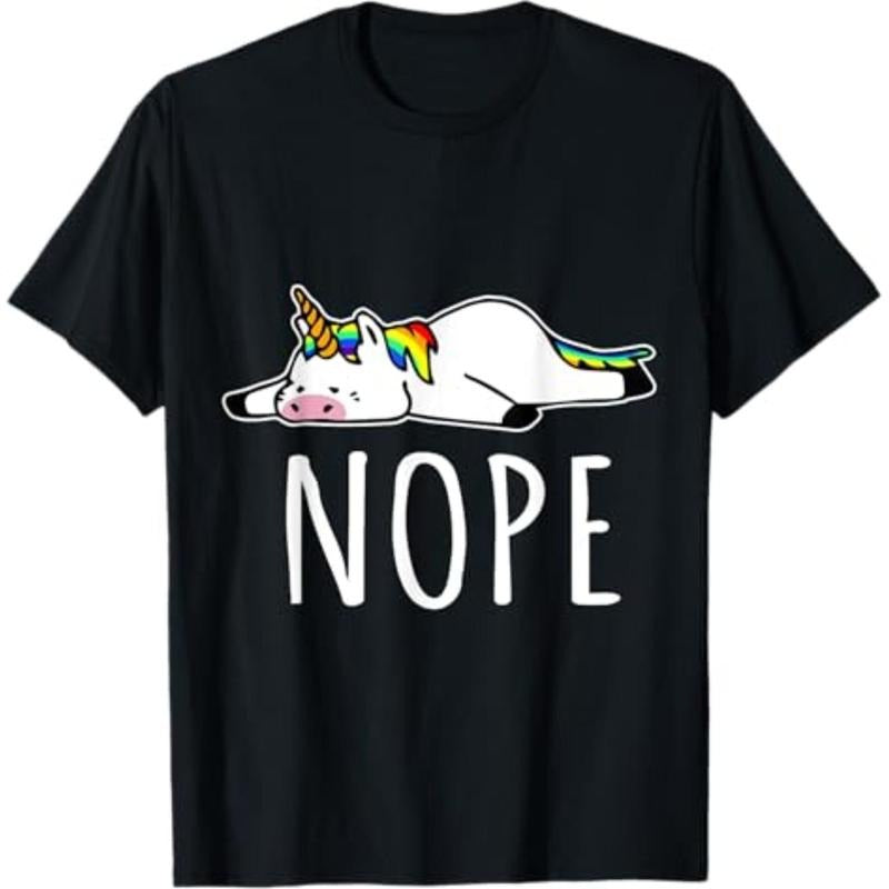 Casual T-shirt Nope Unicorn T-Shirt Nah Not Gonna Do It, Funny Lazy Gift T-Shirt Menswear Top Hoodie, Sweatshirt