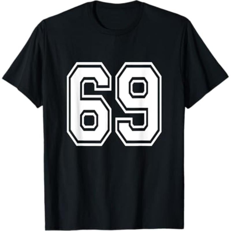 Casual T-shirt Number 69 T-Shirt Birthday Varsity Sports Team Jersey T-Shirt Comfy Graphic Hoodie, Sweatshirt