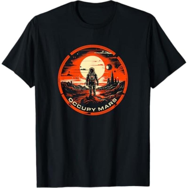 Casual T-shirt Occupy Mars T-Shirt - Terraforming T-Shirt T-Shirt Graphic Menswear Top Streetwear Crewneck Tshirt Hoodie,...