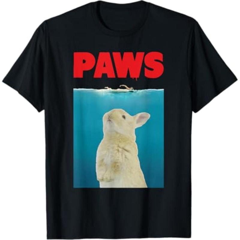 Casual T-shirt Paws Bunny T-Shirt Funny Parody | Rabbit Lover Gifts T-Shirt Graphic Comfy Tees Man Top Streetwear Hoodie,...