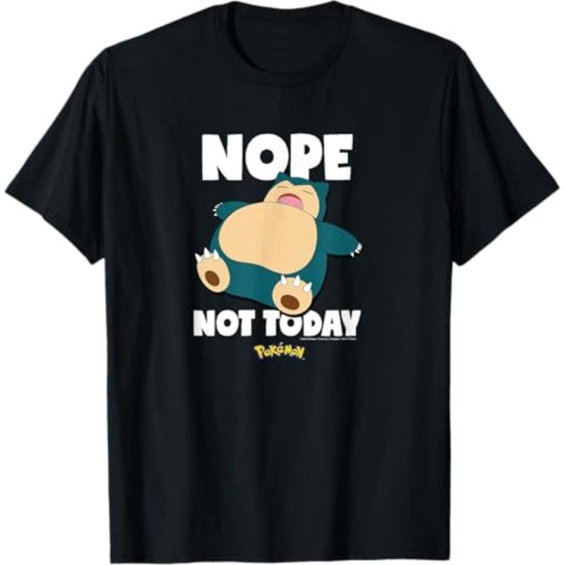 Casual T-shirt Pokmon - Nope Not Today Snorlax T-Shirt Comfy Menswear Hoodie, Sweatshirt | UrbanDripWear.com