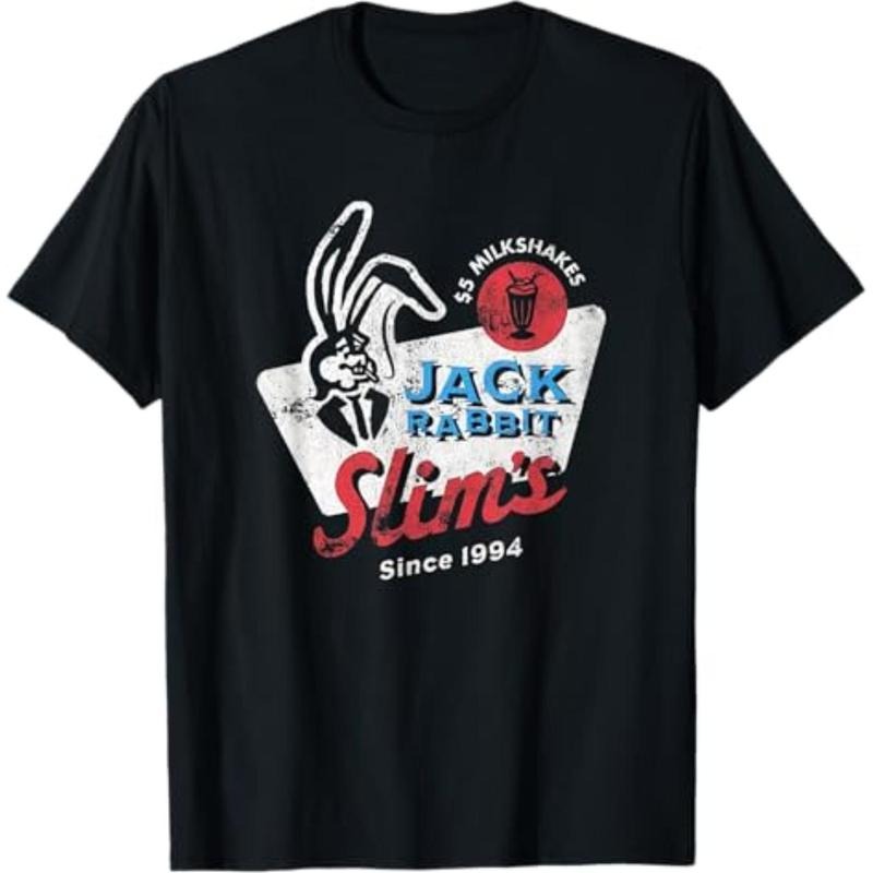 Casual T-shirt Rabbit Jack Slim's Pulp Milkshake Restaurant Retro Vintage T-Shirt Menswear Top Hoodie, Sweatshirt