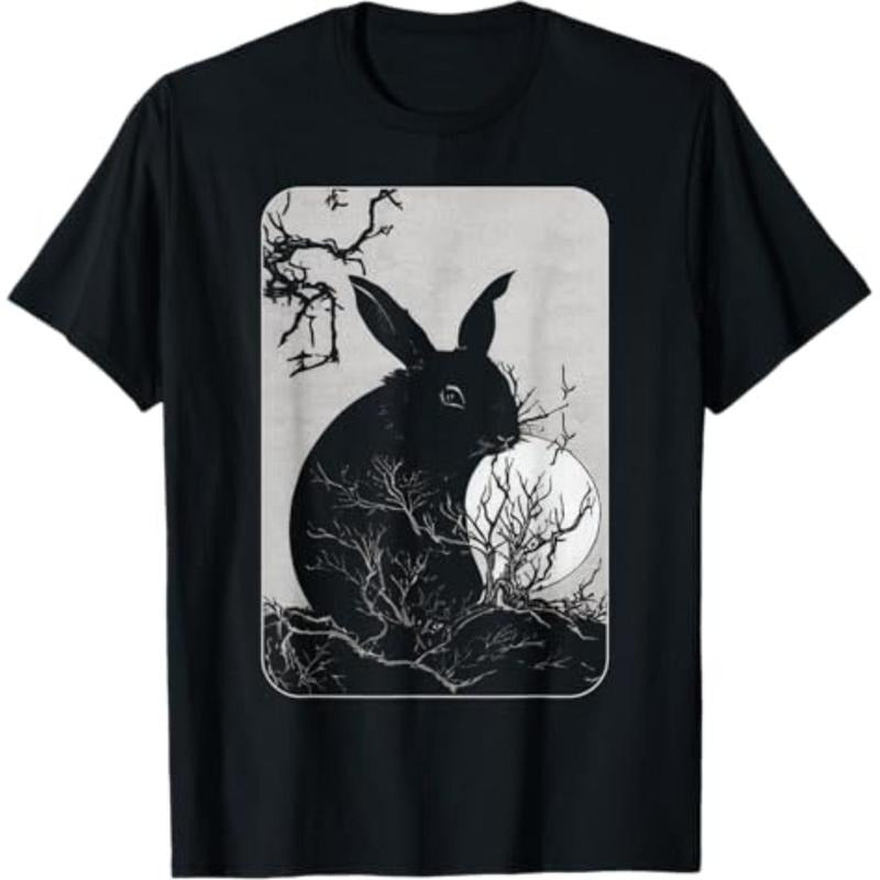 Casual T-shirt Rabbit Lover, Rabbit and Moon T-Shirt Graphic Menswear Hoodie, Sweatshirt | UrbanDripWear.com