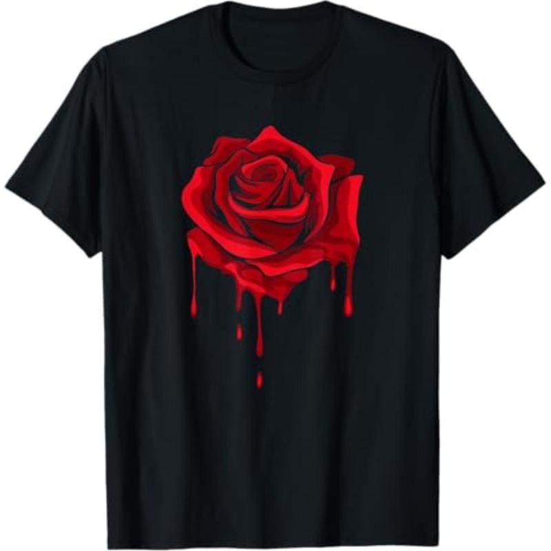 Casual T-shirt Red Melting Rose - Garden Gardener Botanist Flowers Rose T-Shirt Graphic Graphic Tees Hoodie, Sweatshirt