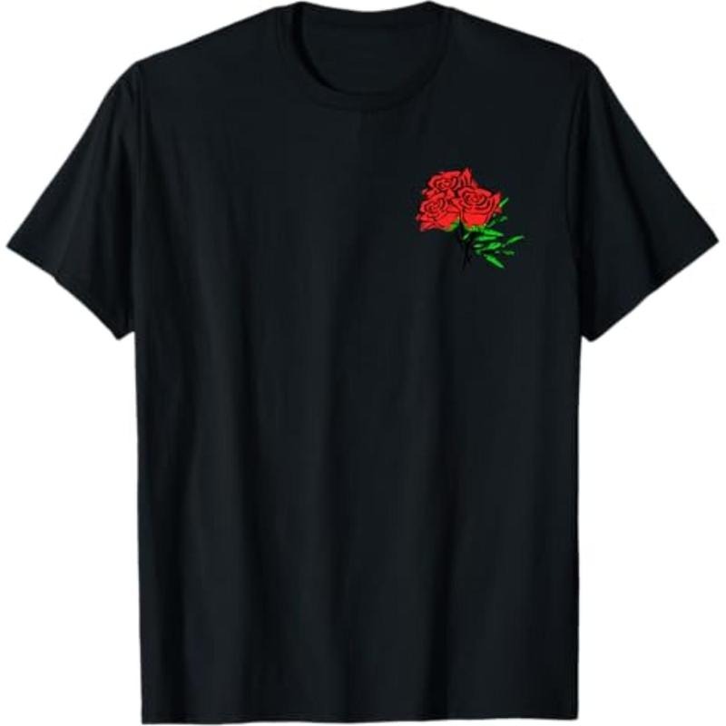 Casual T-shirt Red Roses T-Shirt for Men, Women, and Youth T-Shirt Graphic Graphic Tees Hoodie, Sweatshirt