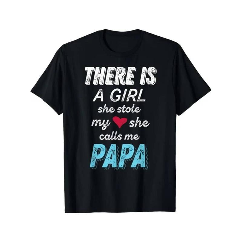 Casual T-shirt She Stole My Heart, She Calls Me Papa" Men's Fashion T-Shirt