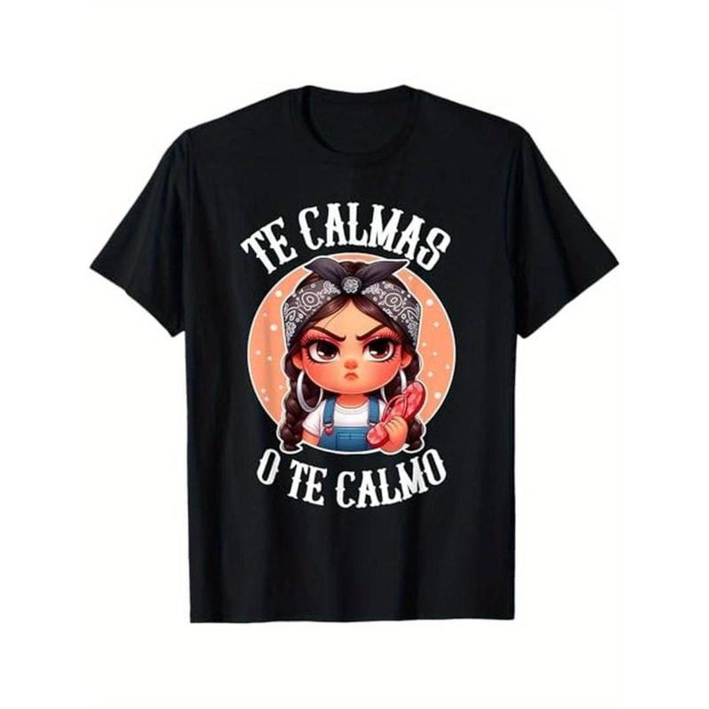 Casual T-shirt Te Calmas o te Calmo- Spanish Chancla- Sarcastic spanish Mom T-Shirt Graphic Graphic Tees Hoodie, Sweatshirt