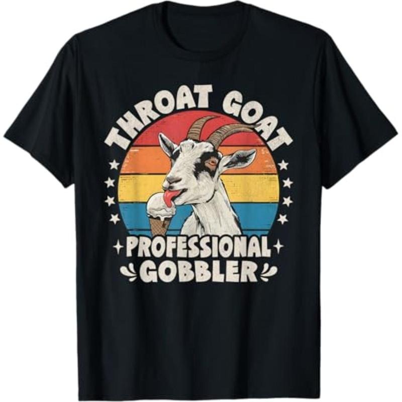 Casual T-shirt Throat Goat Retro Inappropriate Adult Humor Funny Gag Memes T-Shirt Graphic Graphic Tees Hoodie, Sweatshirt