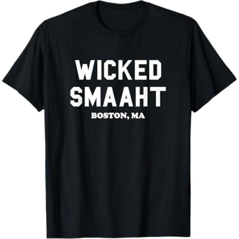 Casual T-shirt Wicked Smaaht, Boston, MA, Funny Boston Gift T-Shirt Graphic Menswear Hoodie, Sweatshirt | UrbanDripWear.com