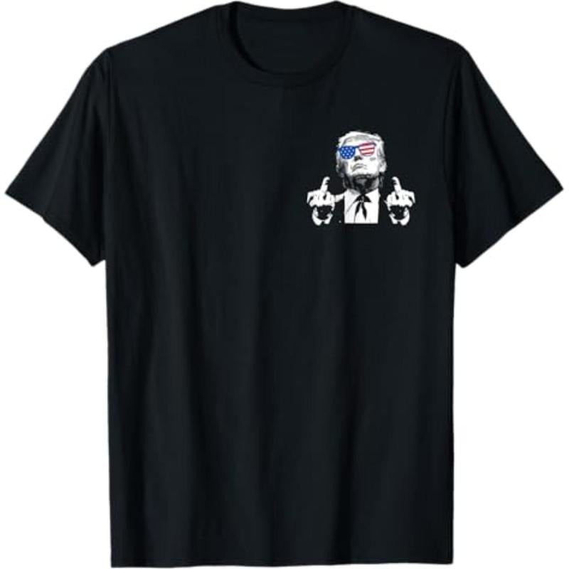 Casual T-shirt (Front And Back) You Missed Trump 2025 US American Flag T-Shirt Graphic Graphic Tees Hoodie, Sweatshirt