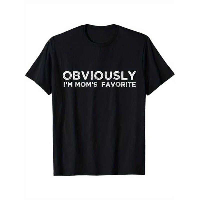 Casual T-shirt funny moms favorite, Obviously i'm mom's favorite T-Shirt, 100% Cotton Graphic Graphic Tees Hoodie, Sweatshirt
