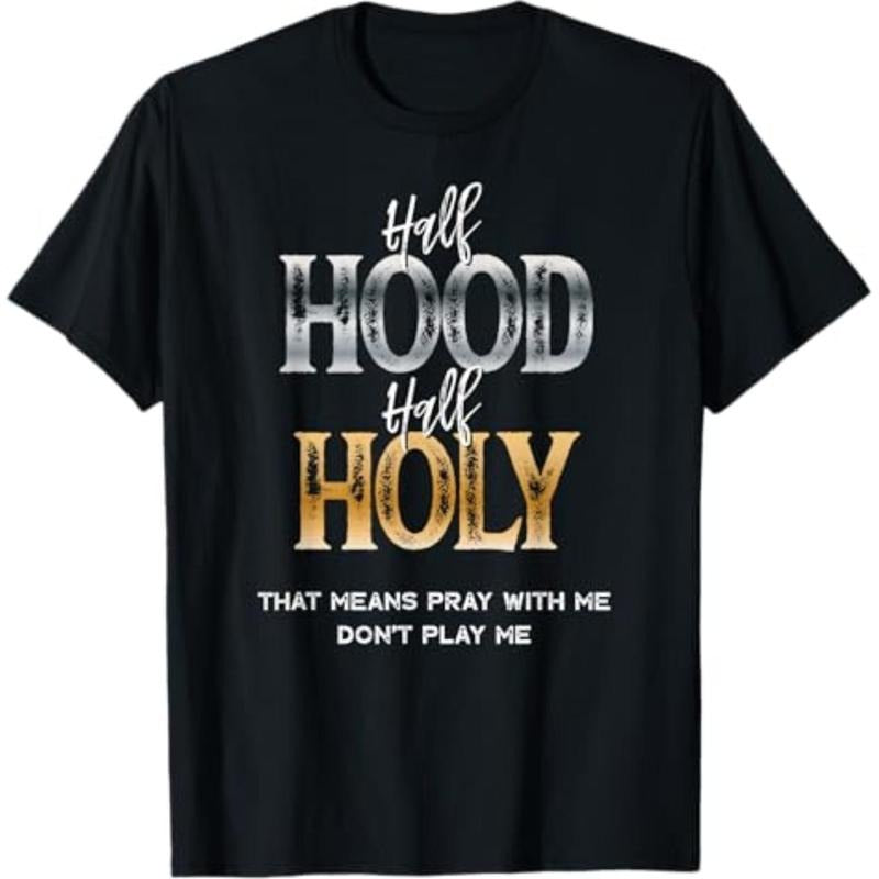 Casual T-shirt half hood half holy T-Shirt Graphic Graphic Tees Hoodie, Sweatshirt | UrbanDripWear.com
