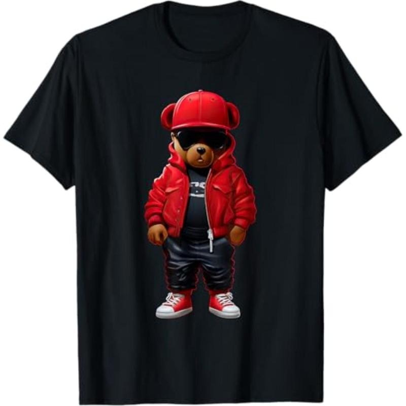 Casual T-shirt teddy fashion rap bear stylish hip hop T-Shirt Graphic Graphic Tees Hoodie, Sweatshirt | UrbanDripWear.com