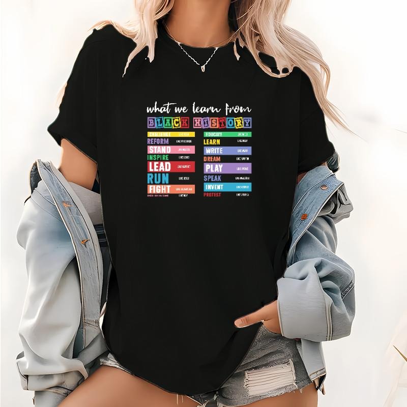 Casual Women's T - Shirt Highlighting Black Heritage: Color