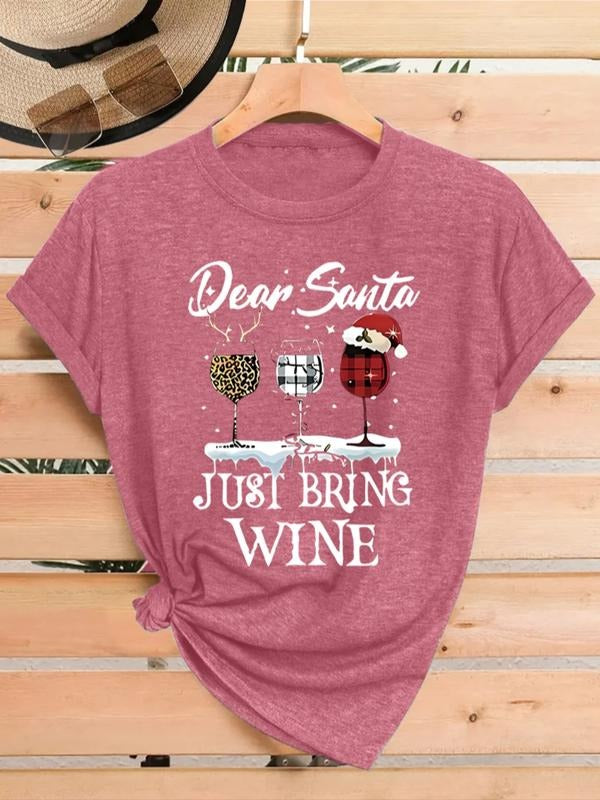 Casual Women's T-Shirt with Magical Letter Print, Short Sleeve Round Neck Top for Spring & Summer, Perfect Halloween Tee...
