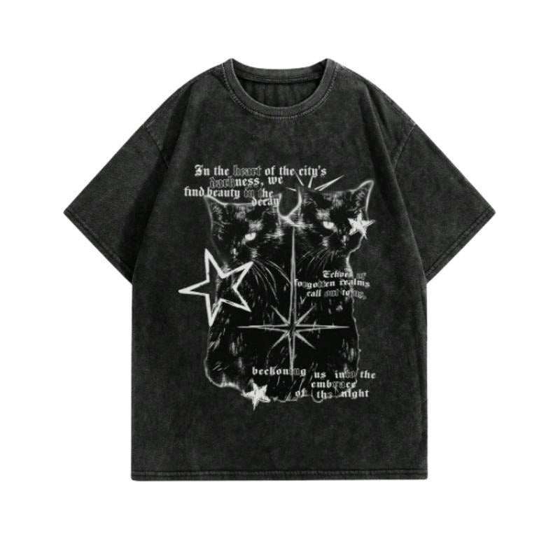 Cat Black Strar Y2k Shirt