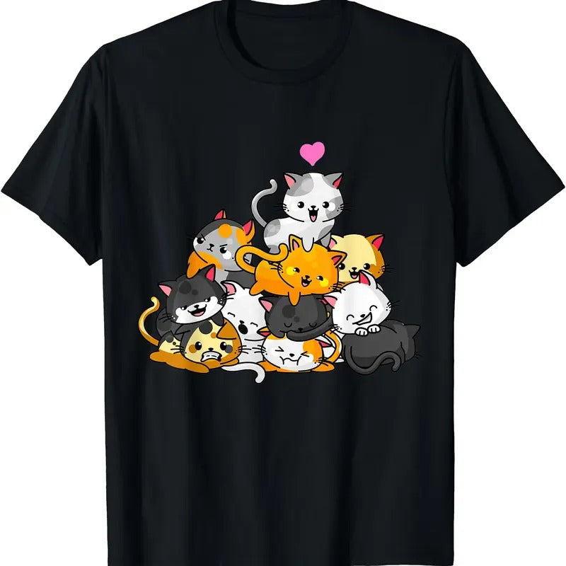 Cat Cute Kitty Pile Cats Anime Kawaii Neko Gift Women Girls TShirt Hoodie, Sweatshirt | UrbanDripWear.com