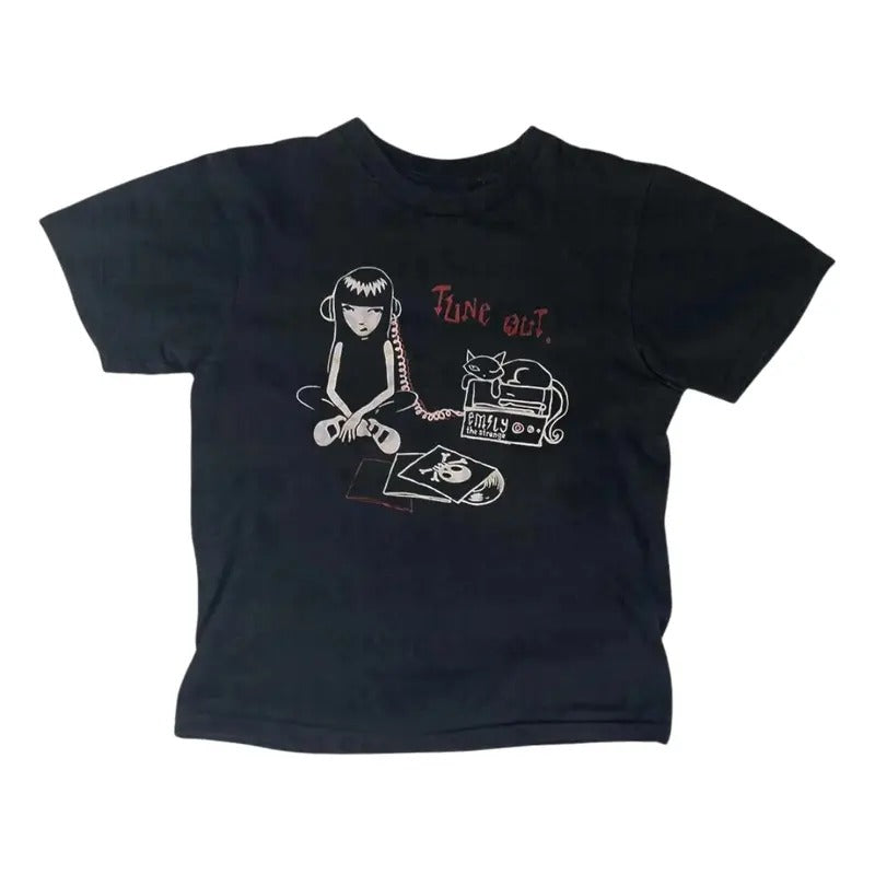 Cat Girl Baby Tee, Vintage Graphic Tee, Women's Vintage T-Shirt, Punk Streetwear, Emo Girl Tops, Grunge 2000s, Cat Lover...
