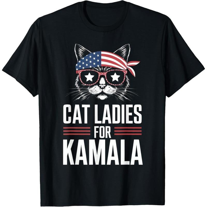 Cat Ladies for Kamala Funny Cat 2024 President Kamala-Harris T-Shirt made in usa Hoodie, Sweatshirt | UrbanDripWear.com