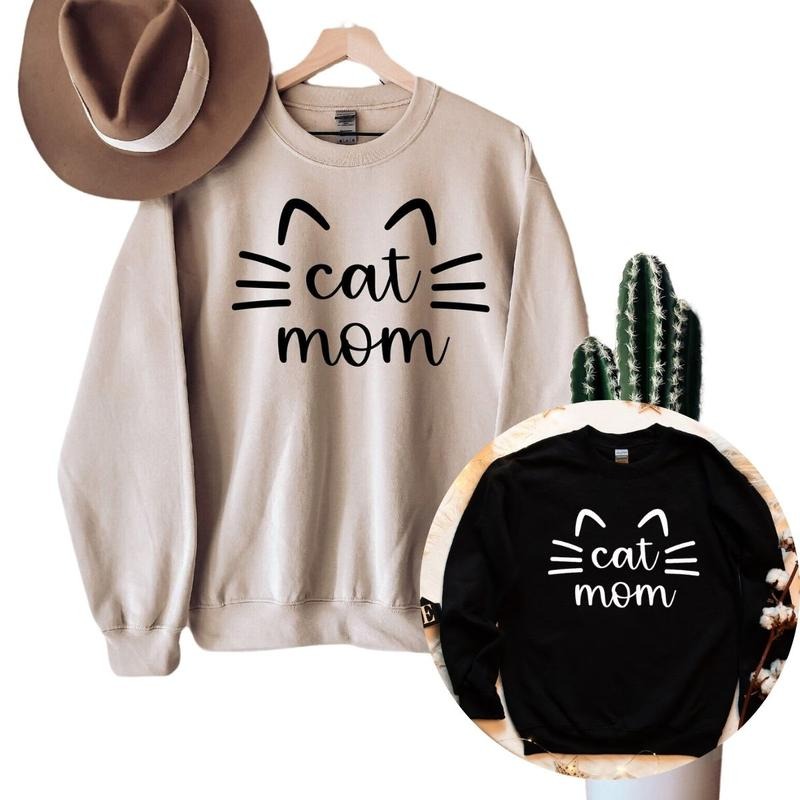 Cat Mom Sweatshirt, Cat Mama Sweatshirt for Women T-Shirts, Hoodie | UrbanDripWear.com
