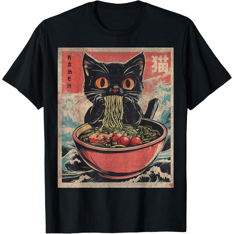 Cat Ramen Japanese Funny Graphic Tees Kawaii Cat Anime Gifts T-Shirt style 03 Hoodie, Sweatshirt | UrbanDripWear.com