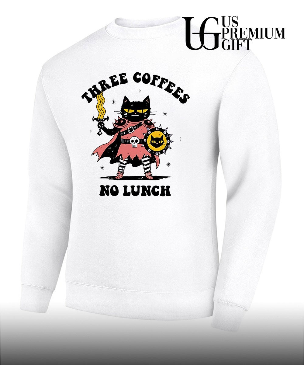 Cat knight three coffees no lunch shirt