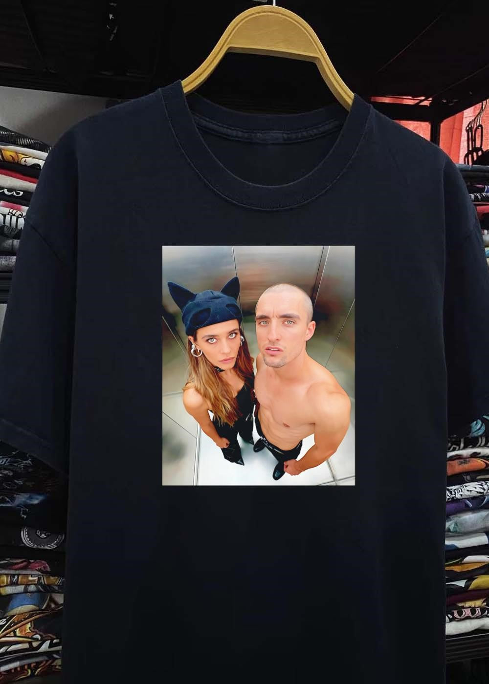 Catwoman And Shirtless Man In Elevator ‘Shirt