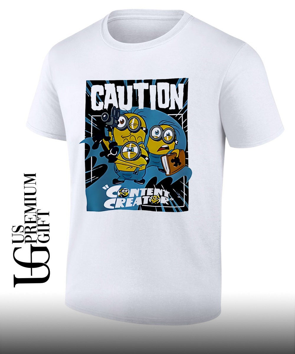 Caution Content Creator Minions shirt