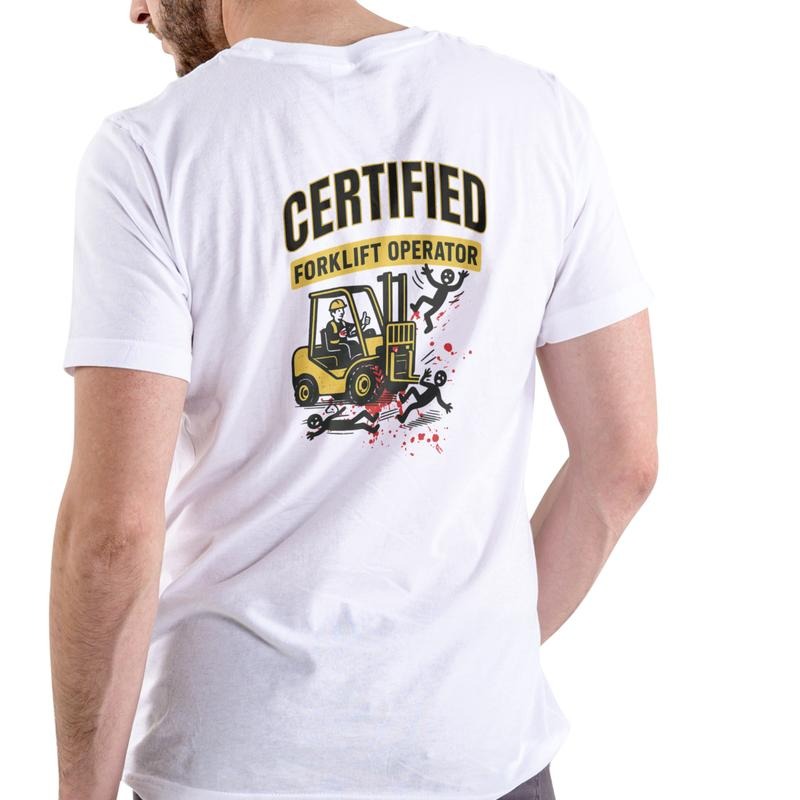 Certified Forklift Operator T-Shirt Unisex Cotton Graphic Tee with Fun Graphic Design for Men and Women Hoodie, Sweatshirt