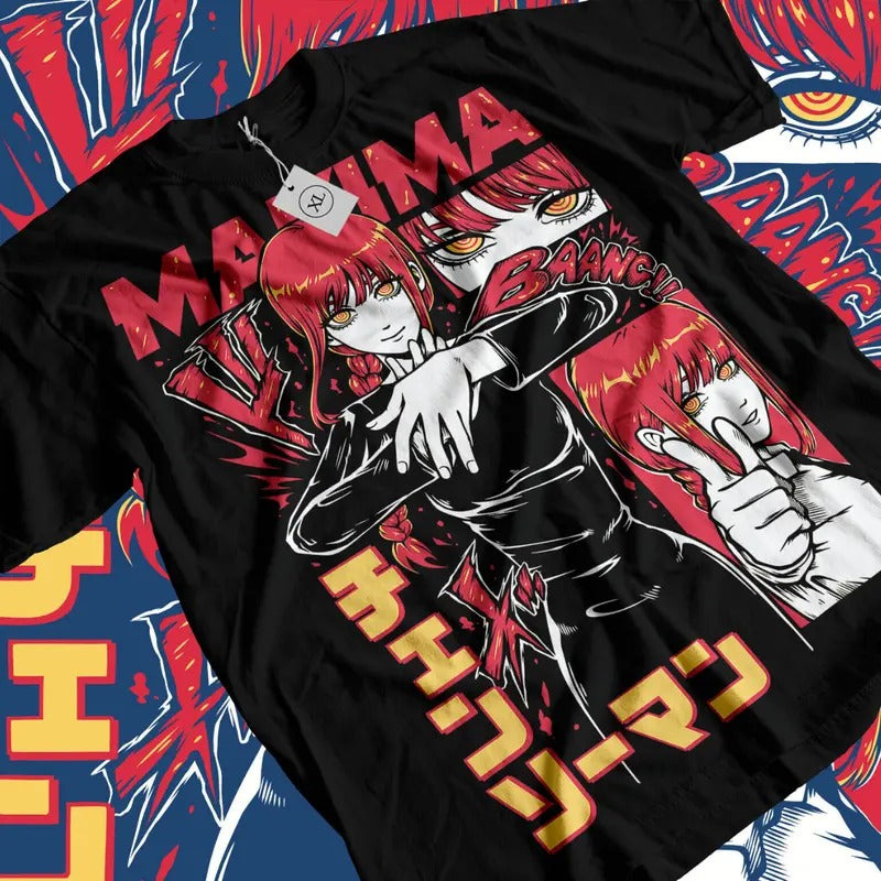 Chainsaw Man Anime T-shirt & Sweatshirt, Makima The Control Devil Graphic Tee, Anime Manga Lover Gifts Ball Cotton Hoodie