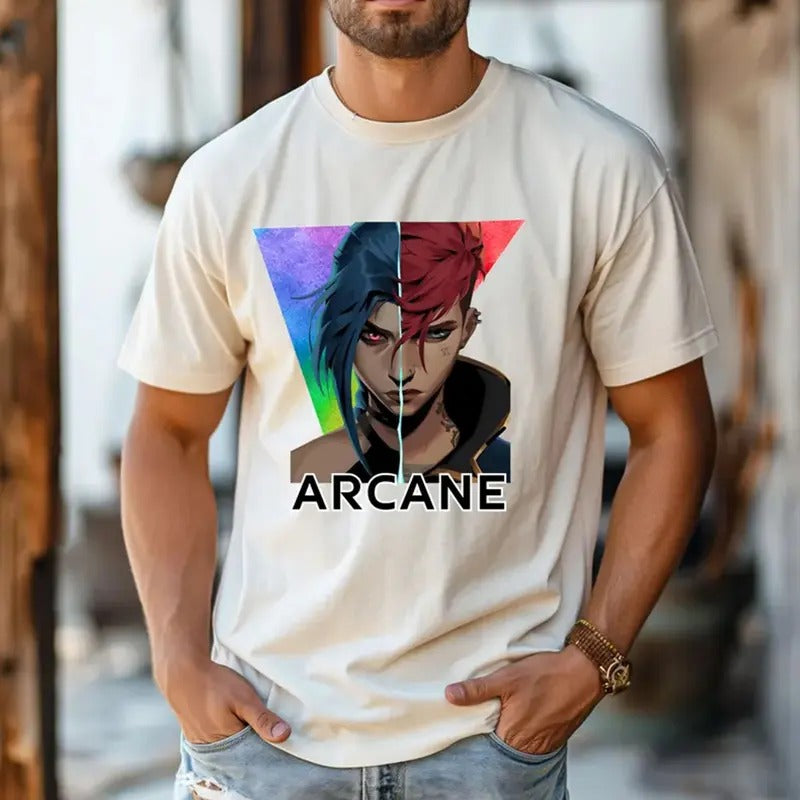 Champion Vi Jinx Arcane T-Shirt, Gaming Shirt, Moba Game Shirt, Game Lover Shirt, Gaming Legend Apparel Gift, Anime...