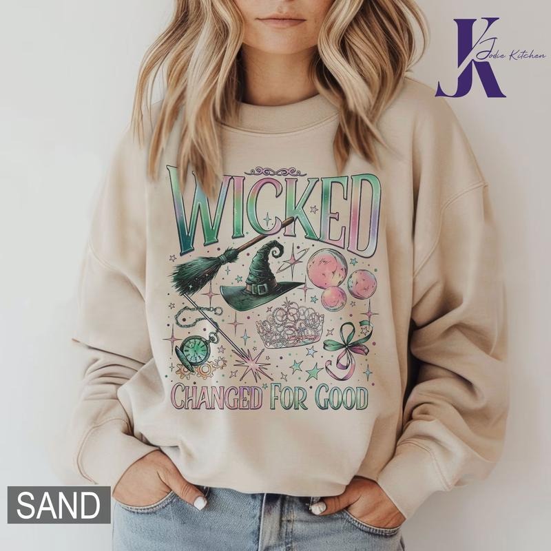 Changed For Good Wicked Sweatshirt, Defy Gravity Broomstick Magic Wand, Wicked Sweater, Wizard Movie Fan Shirt, Wicked...