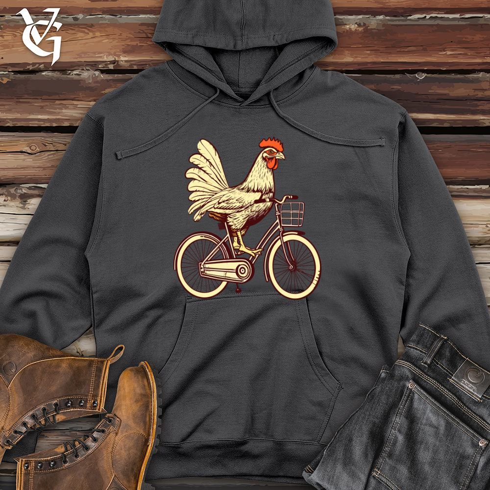 Vintage Pedaling Poultry Midweight Hooded Sweatshirt