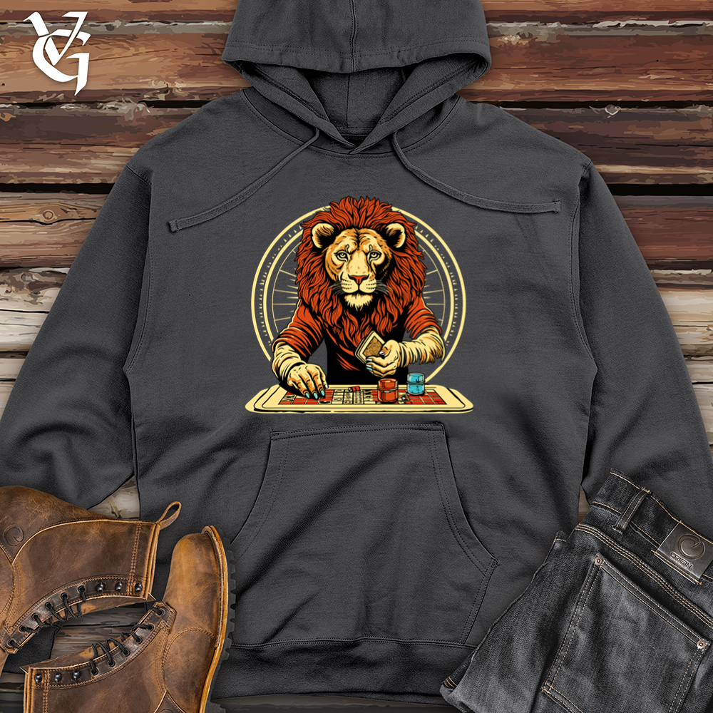 Vintage Game Night Lion Midweight Hooded Sweatshirt
