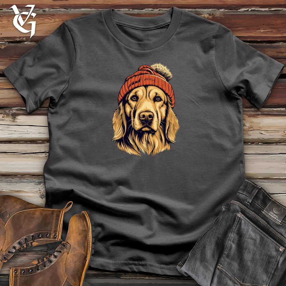 Vintage Beanie Golden Retriever Softstyle Tee