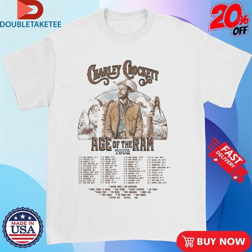 Charley Crockett Age Of The Ram Tour 2026 Dates Shirts