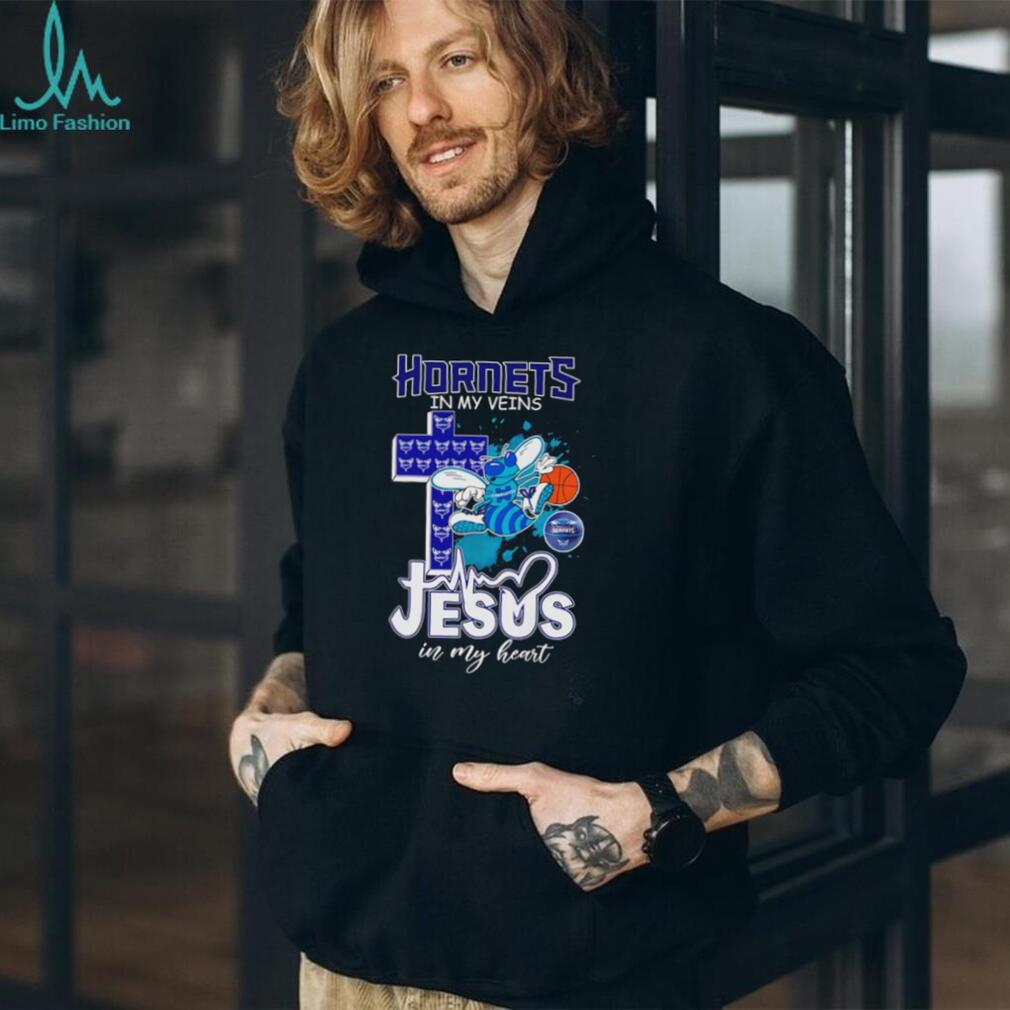Charlotte Hornets Basketball Jesus in My Heart Christian NBA Fan T Shirt