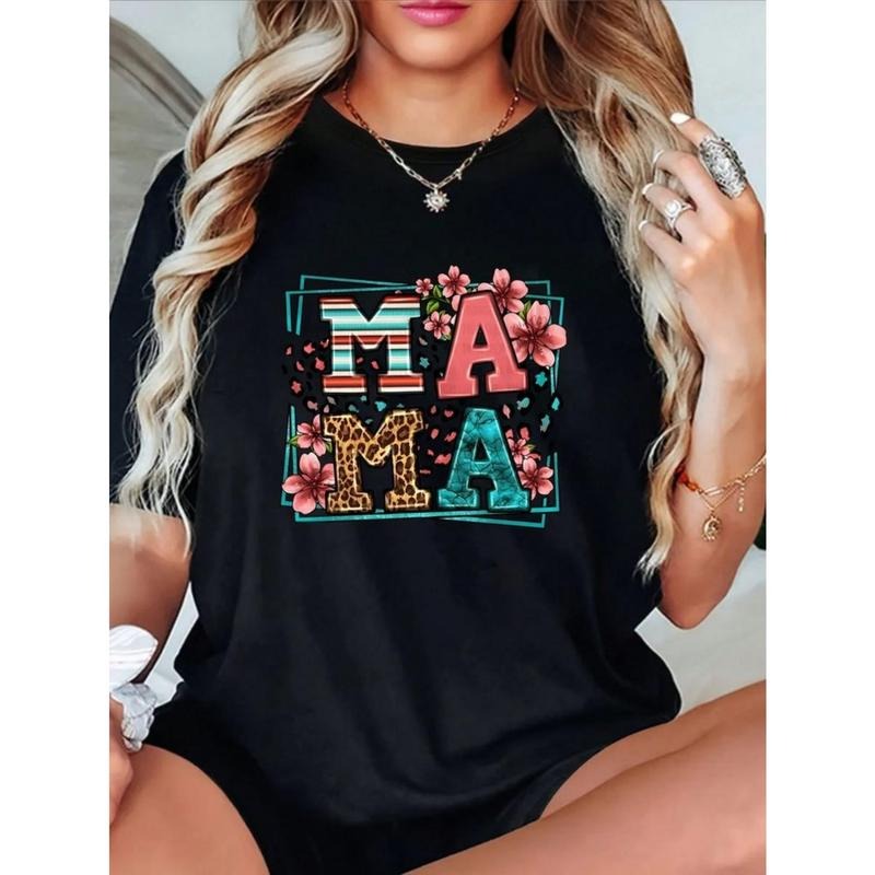 Charming and Stylish T - Shirt: Make a Statement with a Floral - adorned Mom