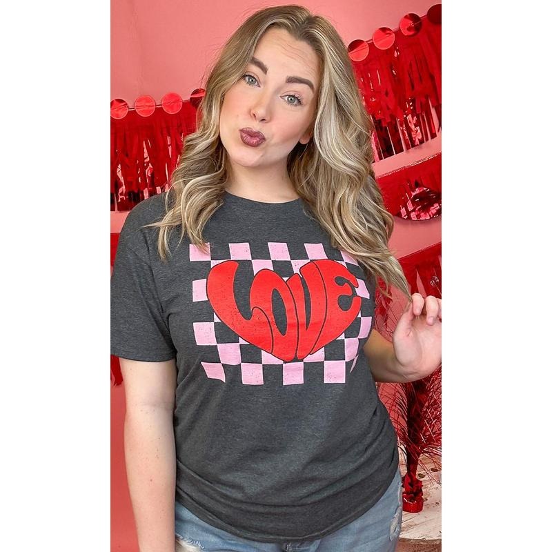 Checkerboard Love Graphic T-Shirt Hoodie, Sweatshirt | UrbanDripWear.com