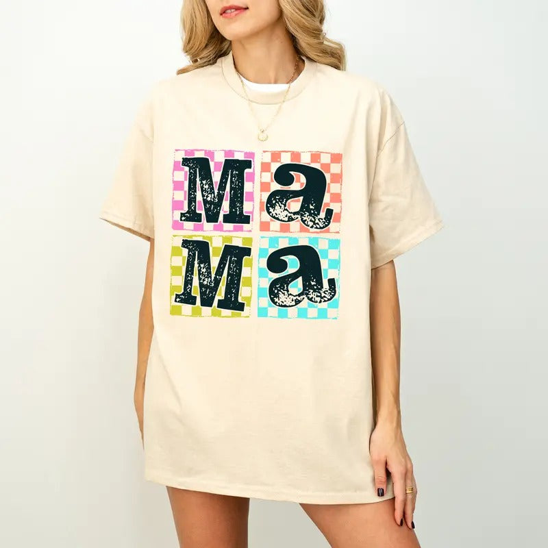 Checkered Mama Shirt Sweatshirt Hoodie, Retro Mama Shirt, Funny Mom,Trendy Mama shirt, Sassy Mom Checker Retro Motherhood...