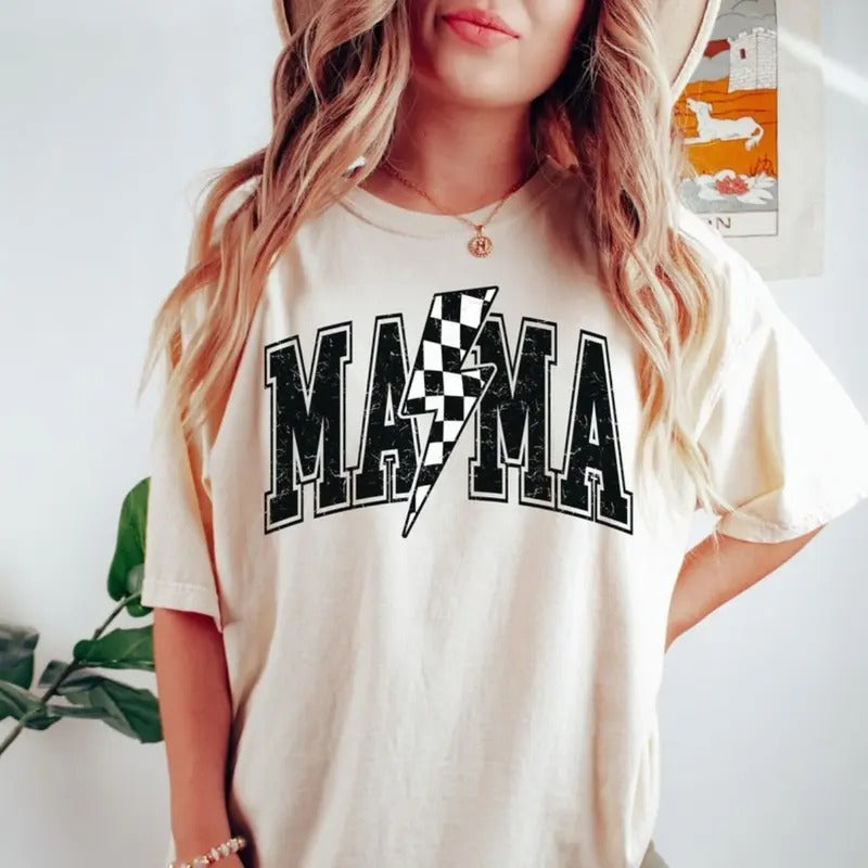 Checkered Mama Shirt, Christmas Gift Moms, Mom Tee, Trendy Mama Shirt, Mama Tshirt, Shirts for Moms, Retro Mama Shirt...
