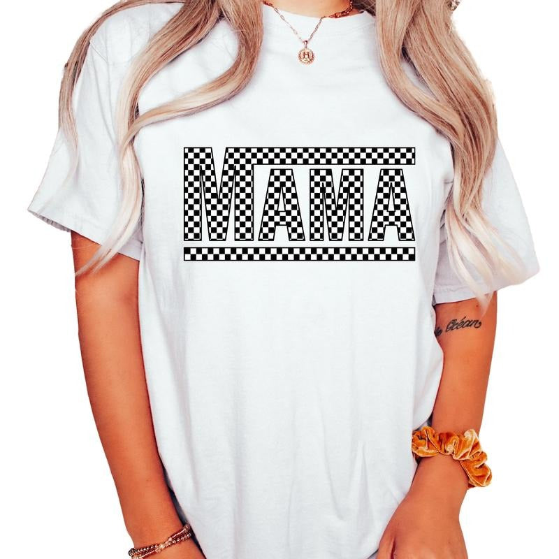 Checkered Mama Shirt, Mothers Day Shirt, Gift For Mama, Vintage Mama Shirt Gift, Unisex T-Shirt, Gifts For Mama Mommy...