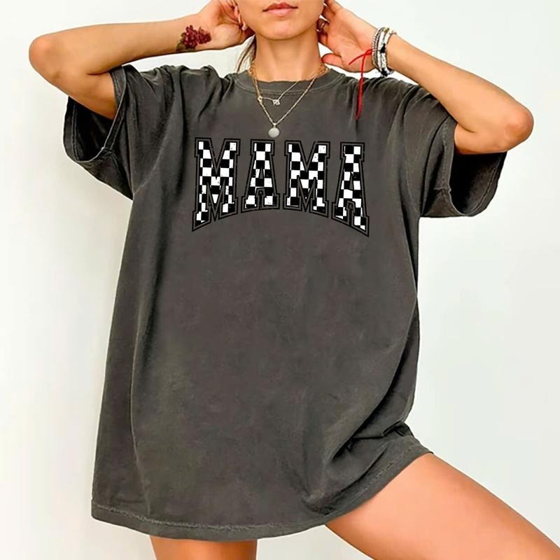 Checkered Mama T-Shirt Gift for Mom, Retro Mom Tee, Mother's Day Gift, Vintage Checkered Mama Tshirt, Varsity Mom T-shirt...