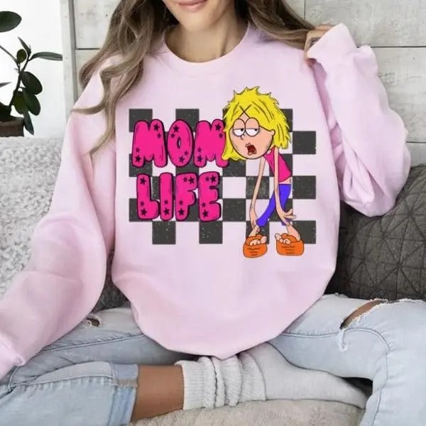 Checkered Mom Life sweatshirt Funny Exhausted Mother's Day Lizzie McGuire Tired Mom Gift T-Shirts, Hoodie | UrbanDripWear.com
