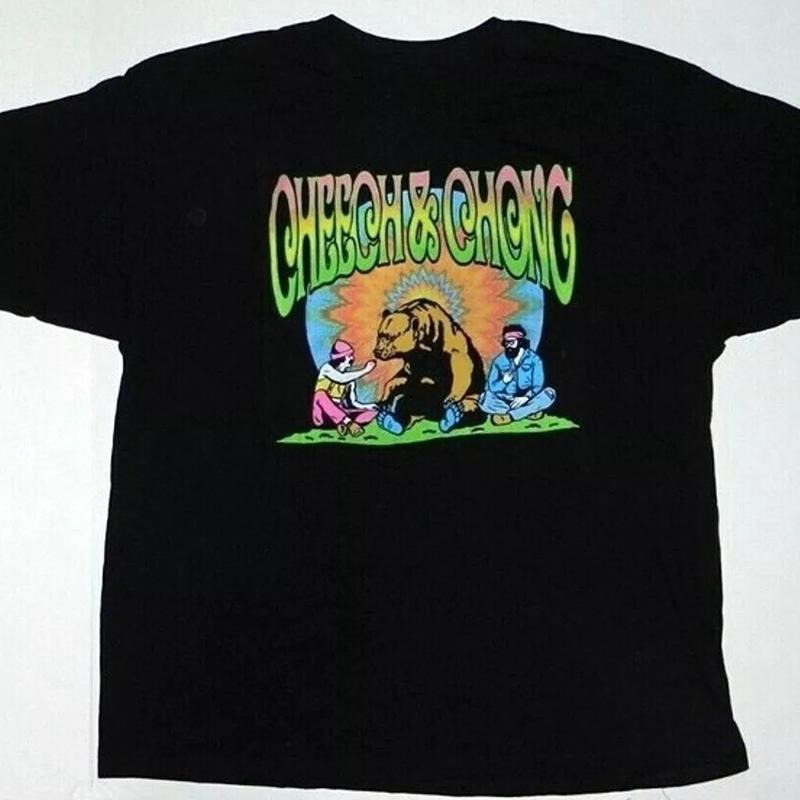 Cheech And Chong California Bear Smoking Black Tee Shirt New Hoodie, Sweatshirt | UrbanDripWear.com