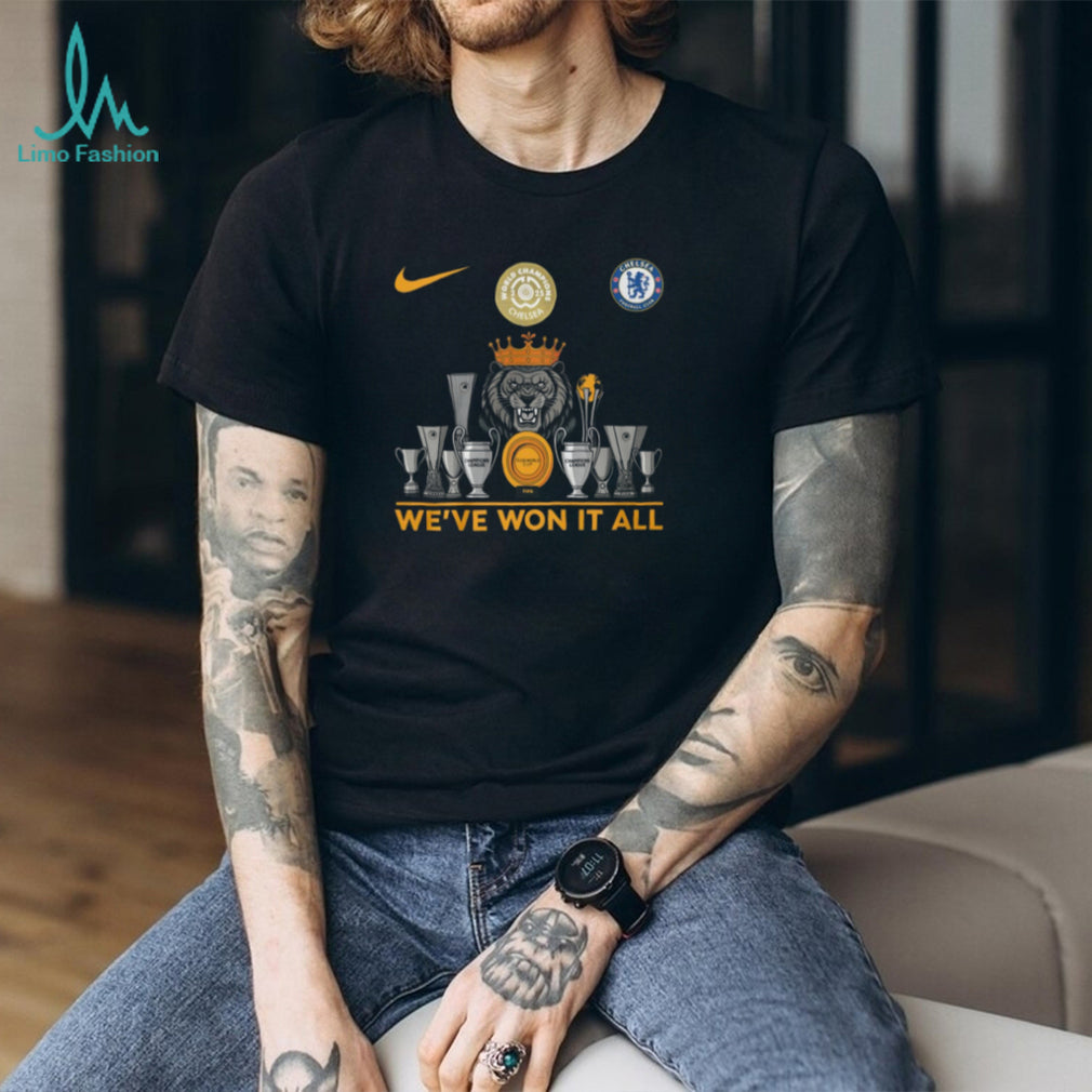 Chelsea FC “We’ve Won It All” Trophies Lion Crown T Shirt